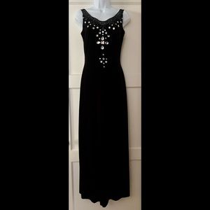 **FINAL OFFER** Morgan & Co. Black Velvet Dress - CUSTOM Rhinestone Details